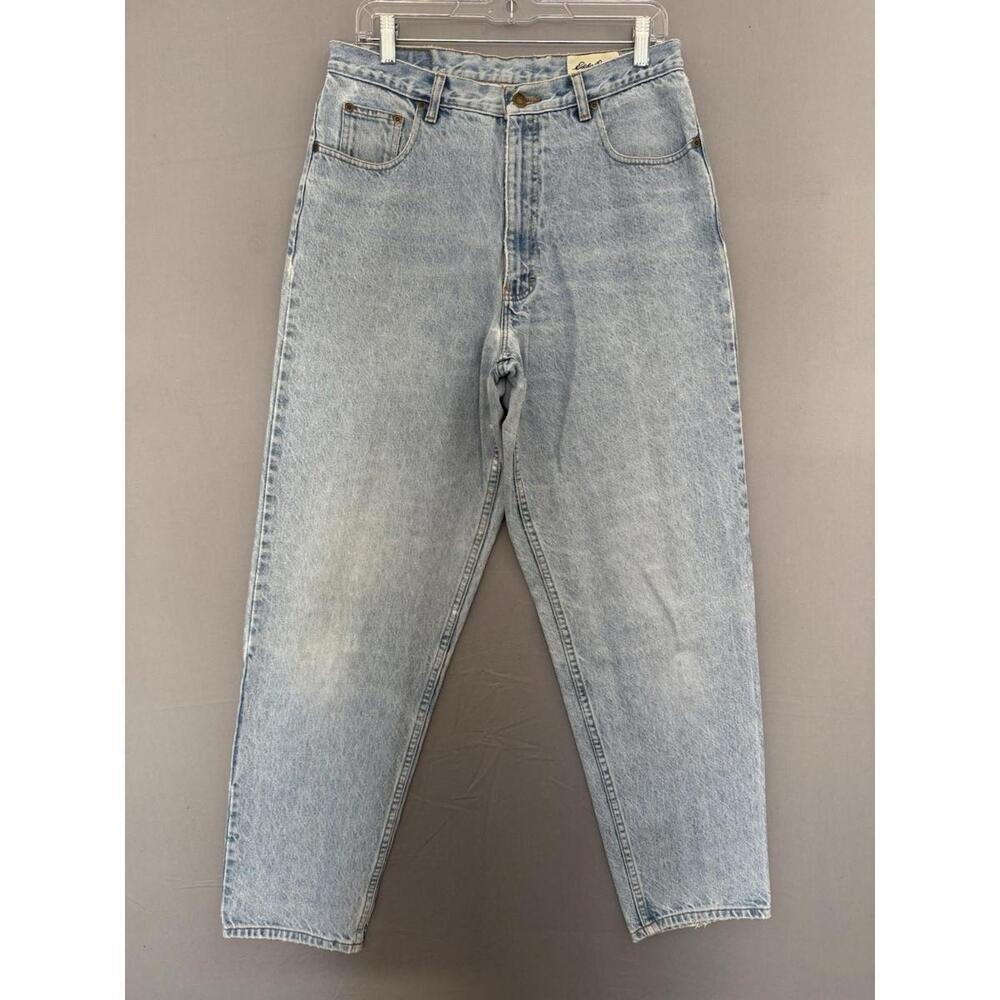 Eddie Bauer Taper Baggy Jeans Womens Size 14 Light Wash Faded Hiking Mom 90s Y2K
